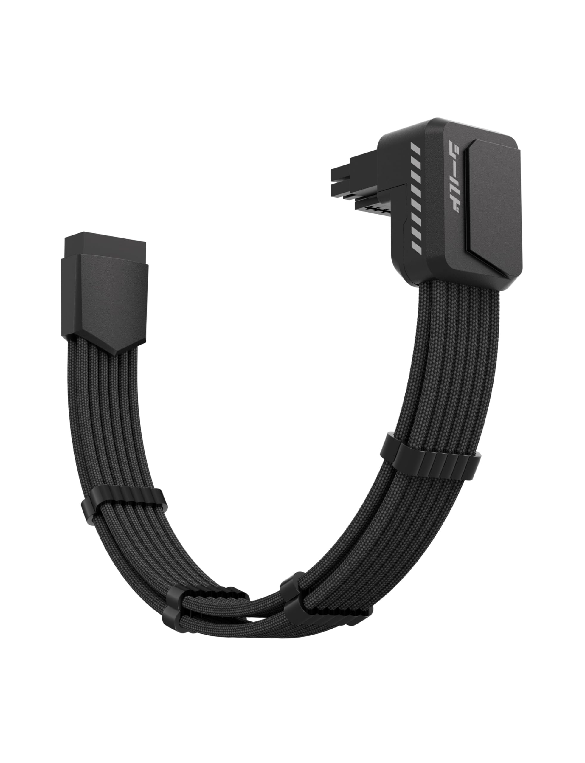 EZDIY-FAB Shield PCIE 5.1 GPU Extension Cable with 90 Degree 12V-2x6 Angle Adapter,16pin (12+4) 12VHPWR PCIe 5.1 PSU Cable Extension for RTX 40/50 Series with Combs-Standard Type-Black