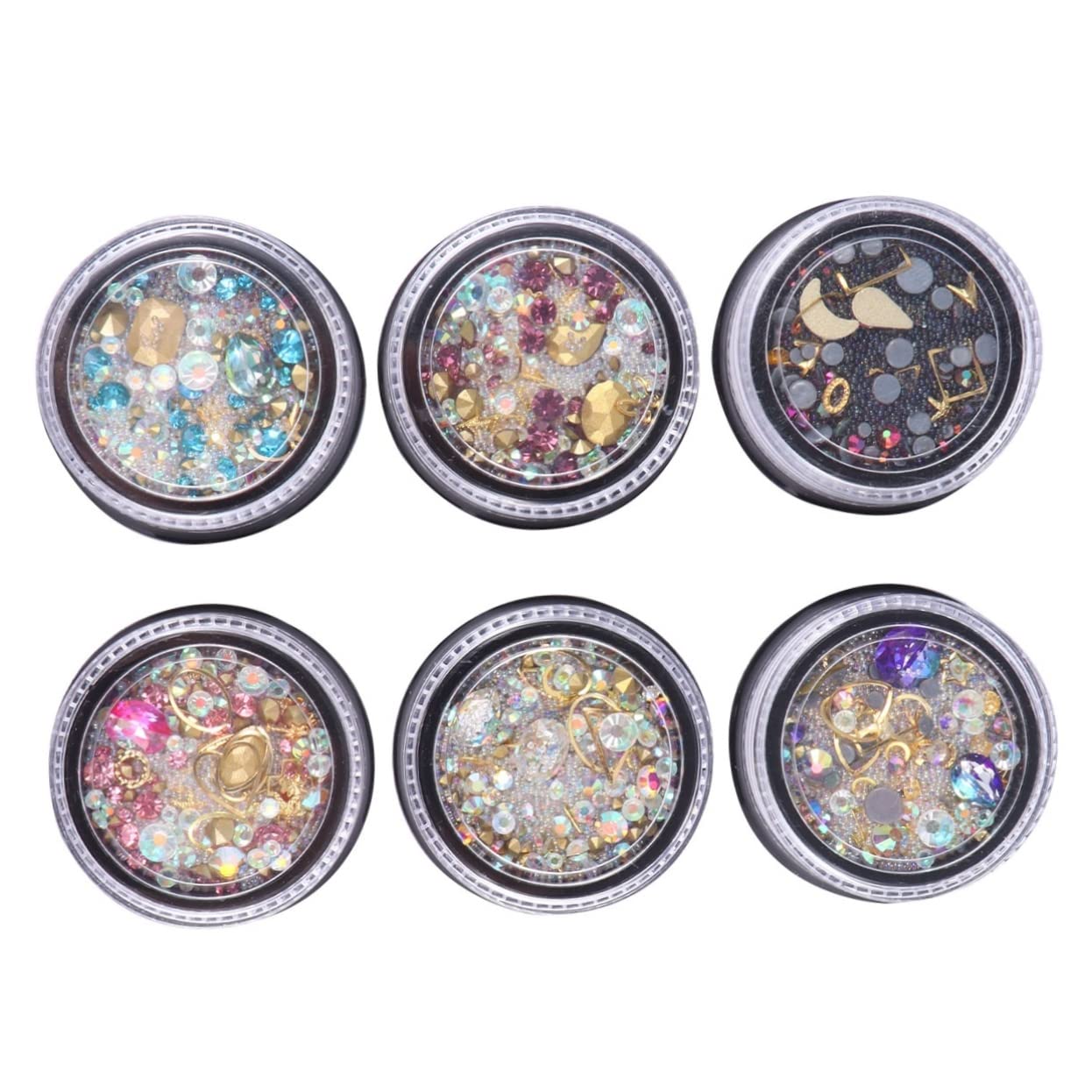 Housoutil Decorazioni Per Unghie Di Strass e Ciondoli Per Nail Art Mix Di Diamanti e Perline Accessori Per Manicure Creativa Adatto Per Uso Salone e Casa