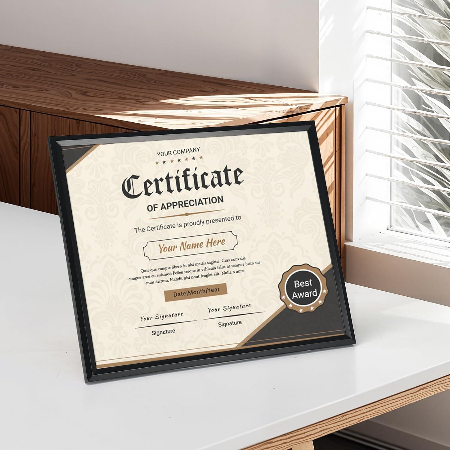 Edenseelake 8.5 x 11 Picture Frame Set of 6, Black 8.5 x 11 Certificate Frame for Award Document Diploma, Wall or Tabletop Display