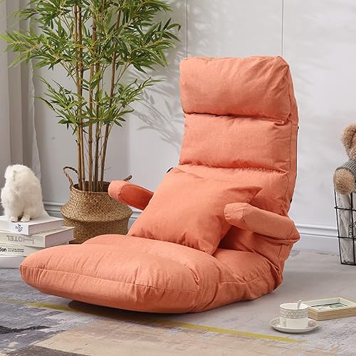 Silla de brazo de piso con soporte de espalda, cuello, lumbar y piernas, ajuste de 3 secciones, sillas reclinables para dormitorio, silla de juego