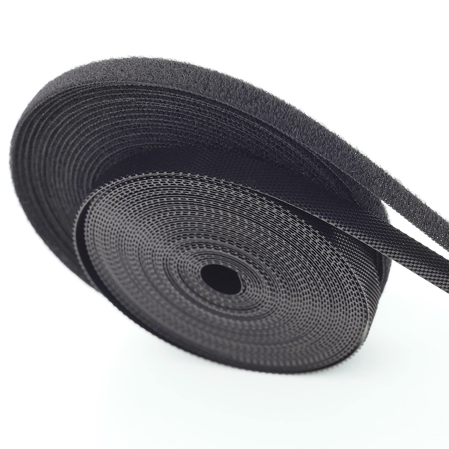 Extremely Thin and Soft Strong Mini Clothes Hook and Loop Fasteners Sewing Type Back Without Adhesive Tiny Clothing Accessories DIY Handmade Materials (Black, 0.31"/8mm)