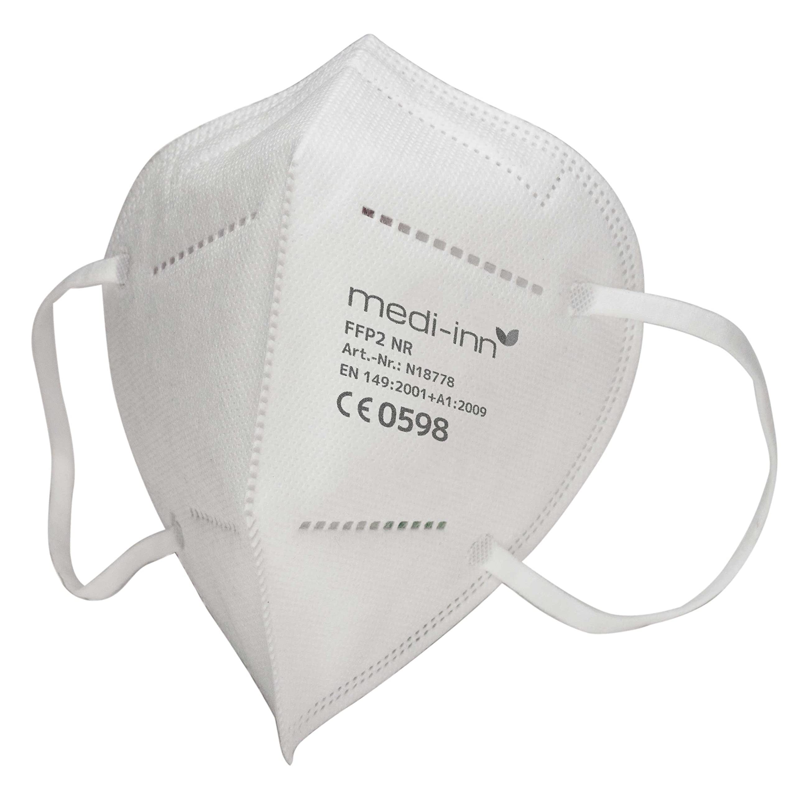 Medi-Inn+ Atemschutzmasken FFP2 weiß ohne Ventil 4-lagig