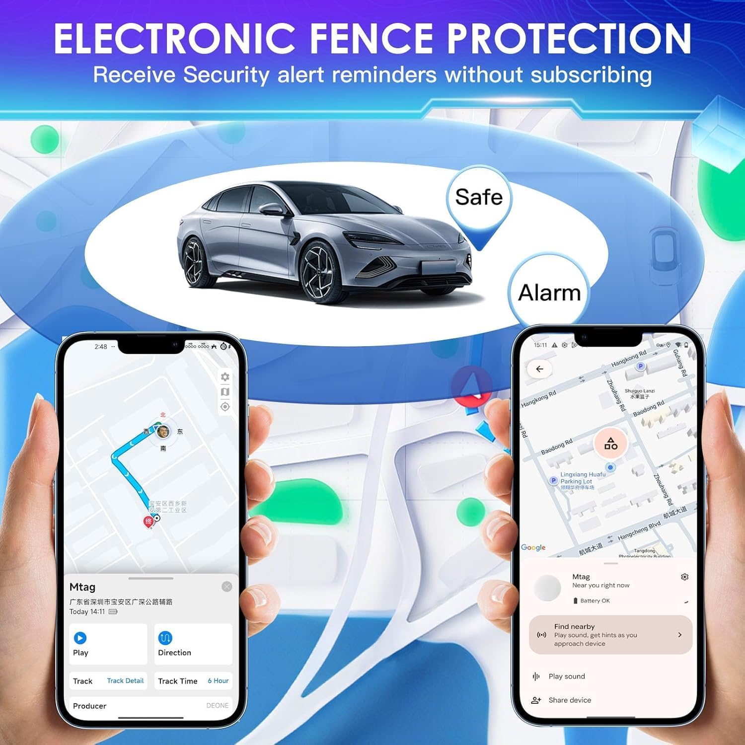 Mini GPS Tracker for Vehicles,Tracker Device for Vehicles No Subscription No Monthly Fee No SIM,Hidden Tracking Devices for Cars with Magnetic Case(Available for Android and iOS)