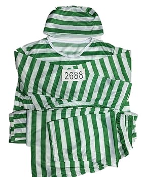 囚人服 緑 10着 ハロウィン グリーン 囚人 帽子 囚人シール付 囚人服 緑 10着 ハロウィン グリーン 囚人 帽子 囚人シール付