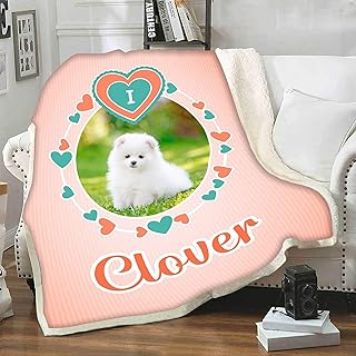 I Love Clover Custom Fleece Pet Blanket Small Throw Blankets for Dog Puppy Kitten Bed - Dogs Cats Bedding Throws Fabric Super Soft and Premium Fuzzy Fleece Pet Dog Blanket(60