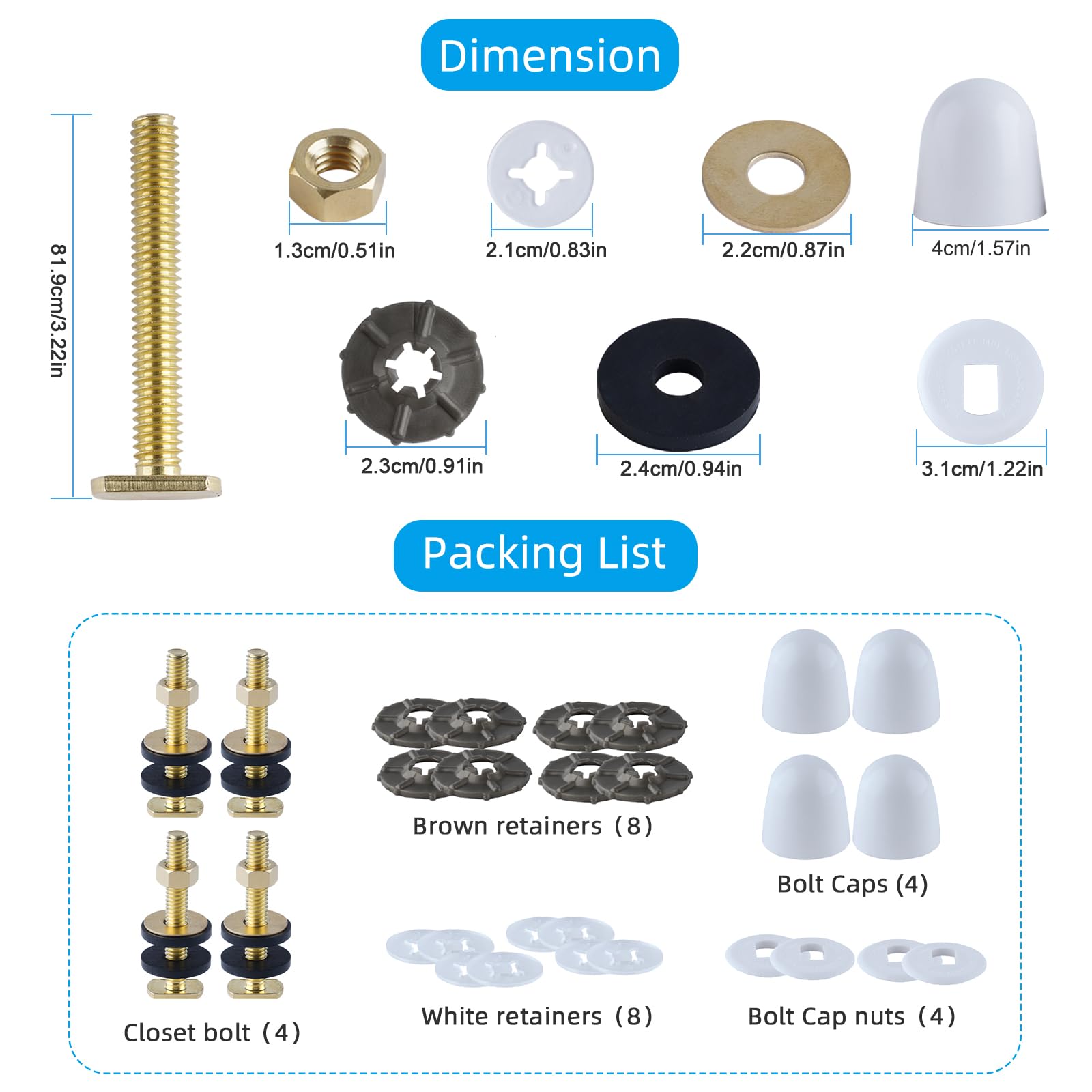Anneau de cire de toilette extra épais, kit de joints en cire pour cuvette de toilette avec vis d'armoire, écrous, bride en PE et fixations supplémentaires, joint d'anneau de cire de 40 mm d'épaisseur