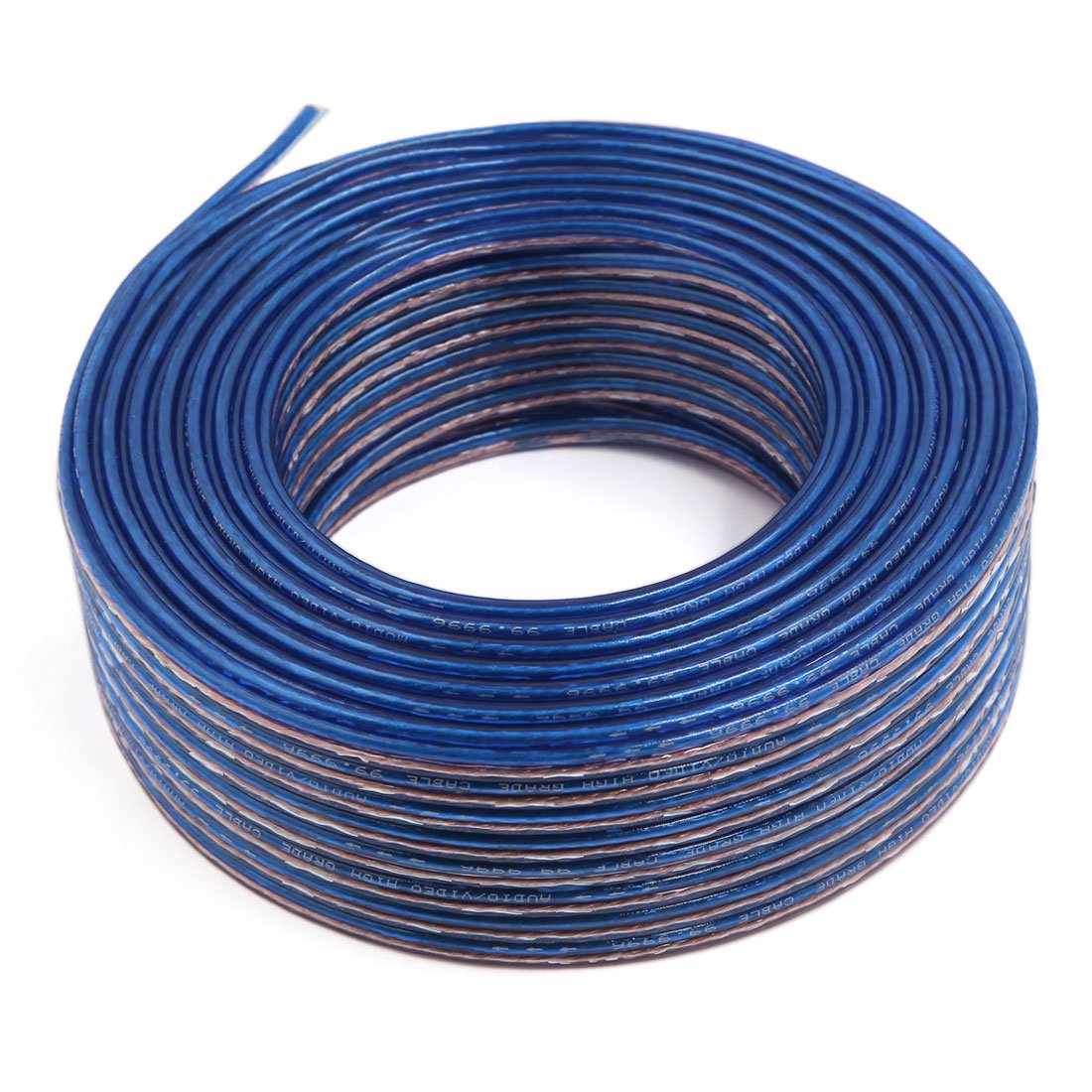 Ruilogod 75M Dual Conductor Audio Speaker Cable Wire Blue Beige for Car Stereo System