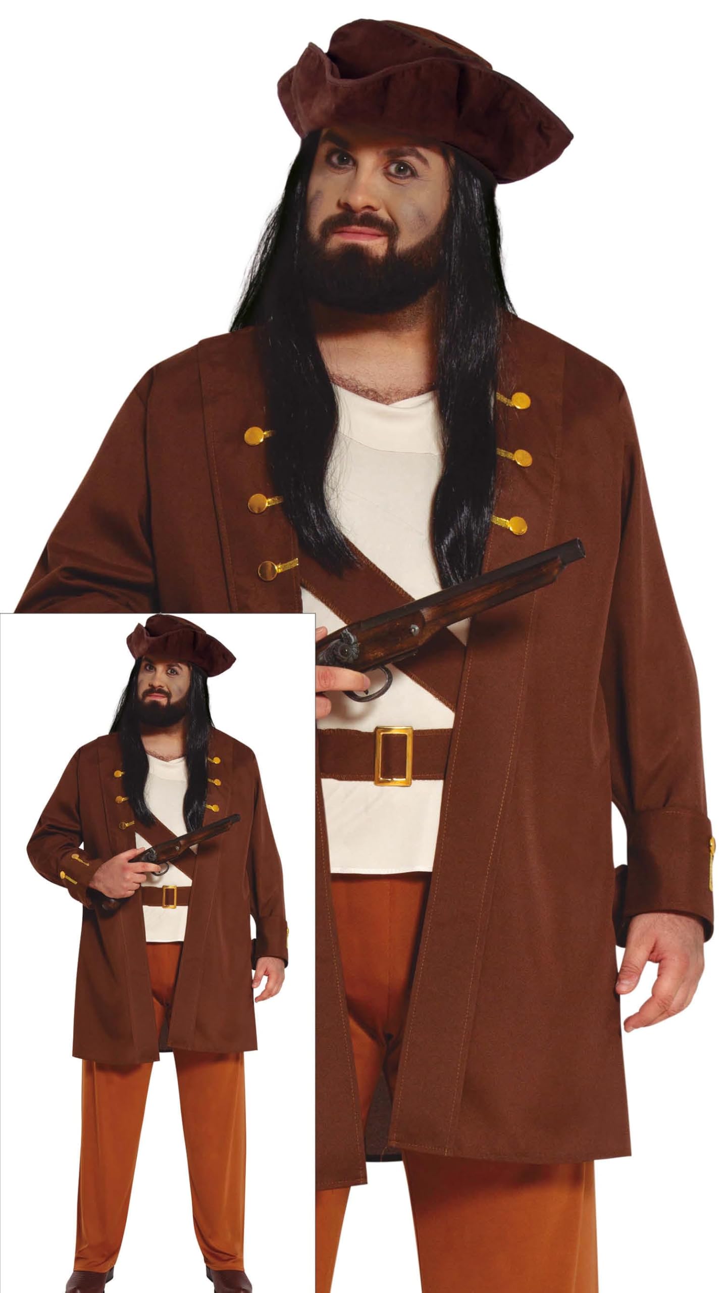 FIESTAS GUIRCA Pirate Boy Fancy Dress Costume - Sea Warrior Attire with Pirate Hat for Teenagers 14-16 Years