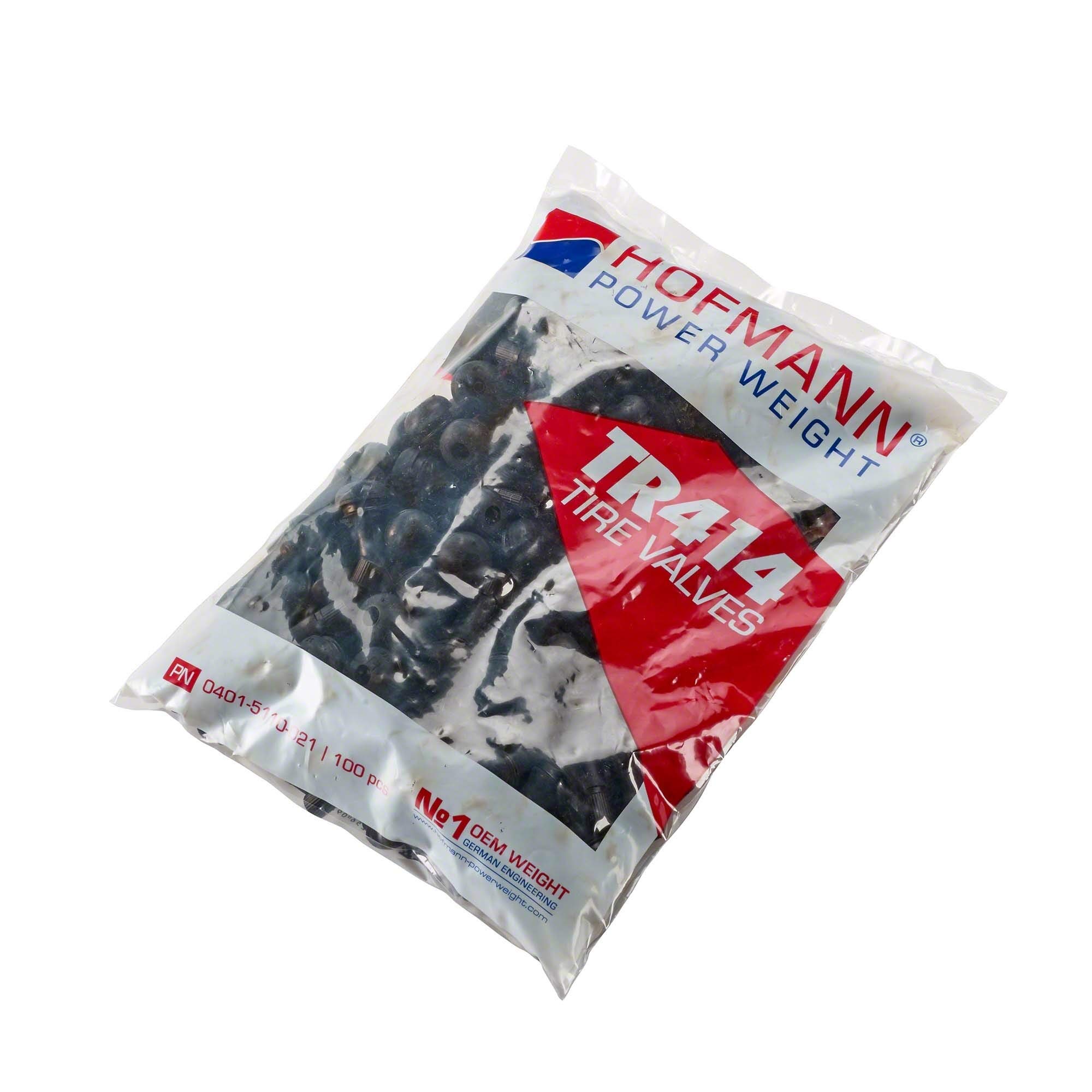 Hofmann Power Weight 100x Reifenventil schwarz TR414 | Gummiventil Auto montiert | Autoreifen Ventilkappe + Ventileinsatz Ventil Autoreifen