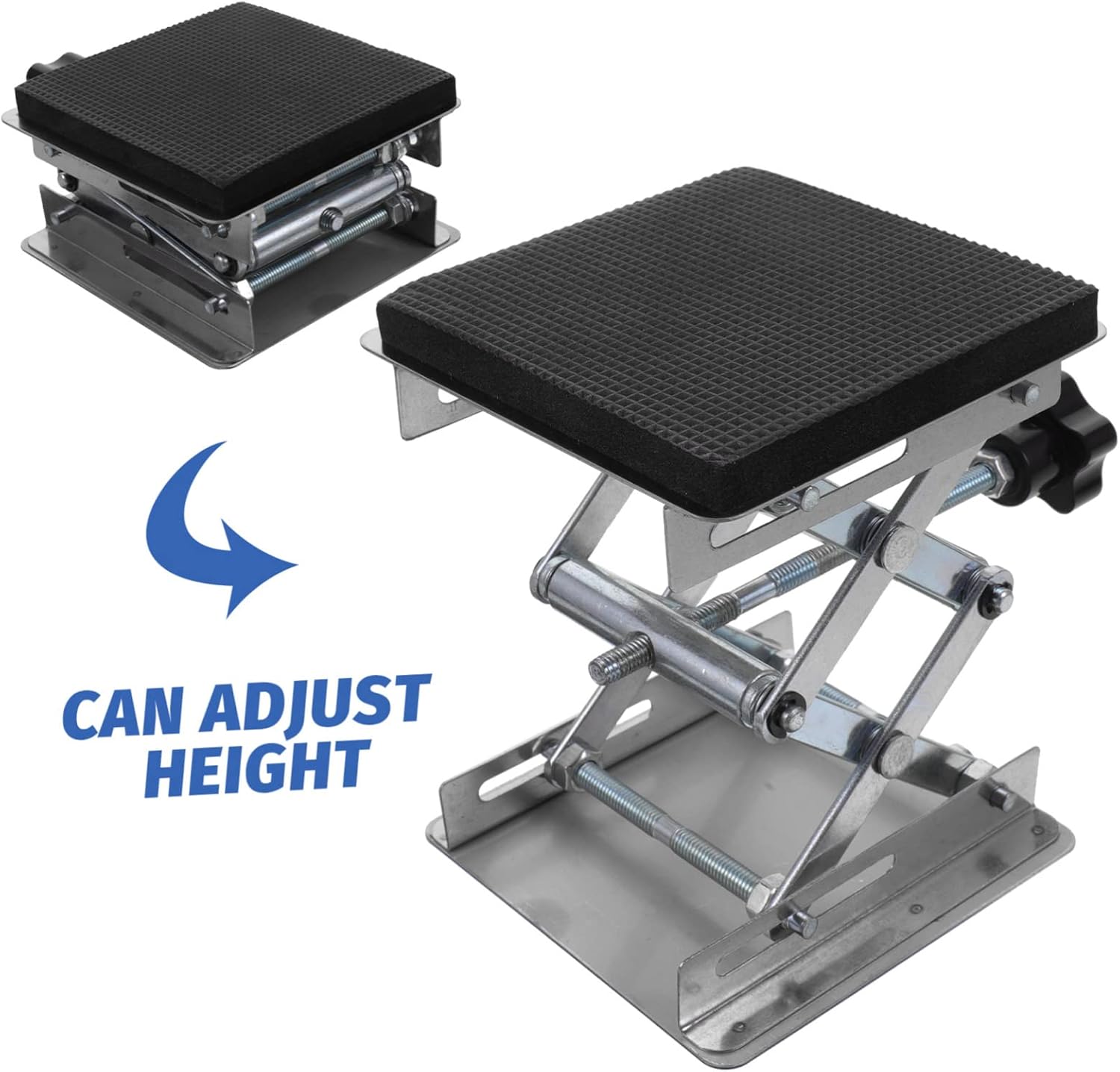 Stainless Steel Laboratory Jack Scissor x 4 Lifting Table Adjustable Height 60-165mm Manual Support Jack for Science Experiments