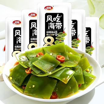 JOIYSVEN Japanese-Style Seaweed Salad, Chinese Seaweed Salad, Sweet and Sour Ready-to-eat Kelp and Wakame Strips, Ready-to-eat Snack - Rich in Iodine and Fiber 8g*10