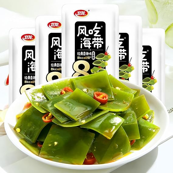 JOIYSVEN Japanese-Style Seaweed Salad, Chinese Seaweed Salad, Sweet and Sour Ready-to-eat Kelp and Wakame Strips, Ready-to-eat Snack - Rich in Iodine and Fiber 8g*10