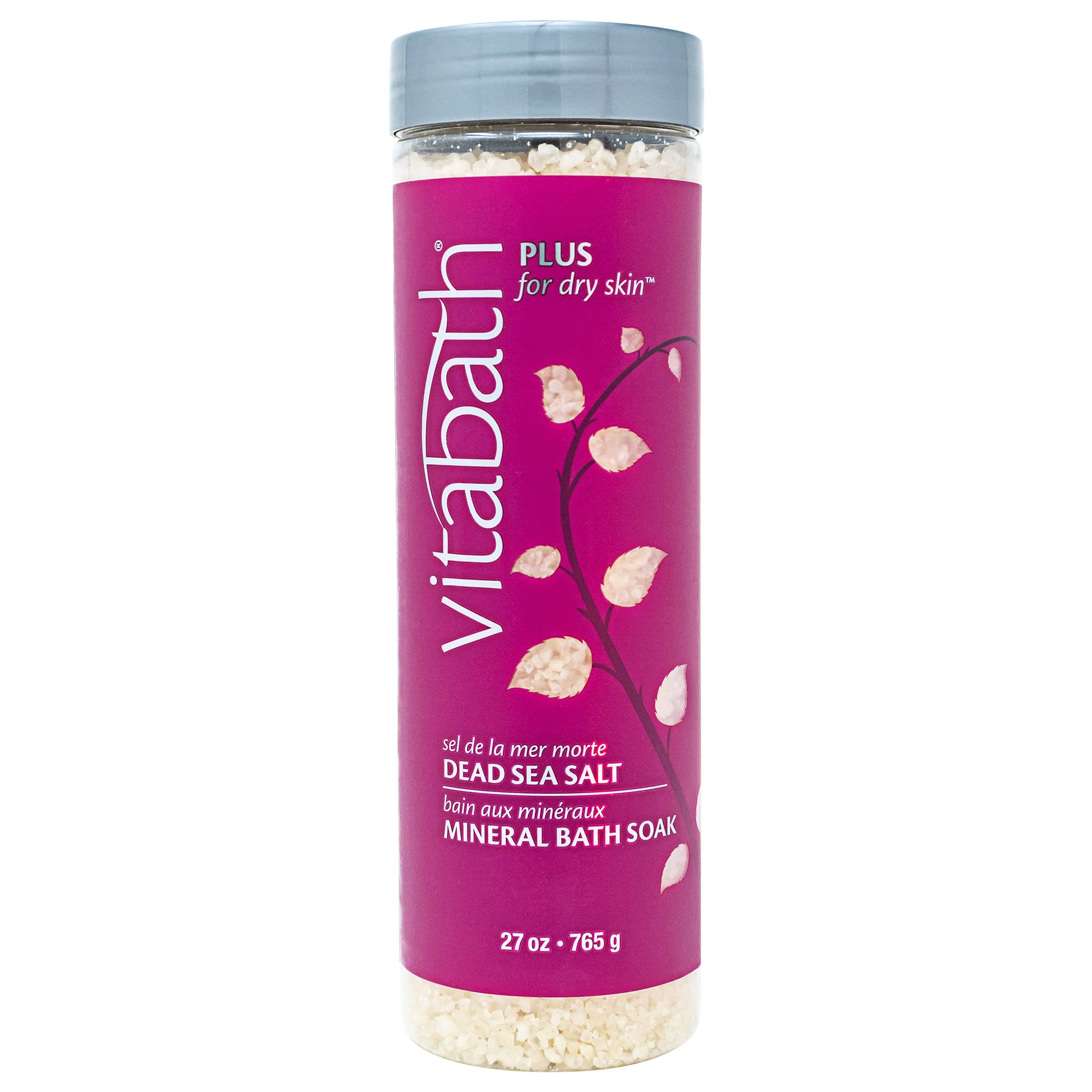 Plus for Dry Skin Mineral Bath Soak Reviving Muscle Recovery, Soreness, Tension Relaxing Dead Sea Salts & Skin Nourishing Botanical Oils for Women & Men - Cruelty-Free - 27 oz