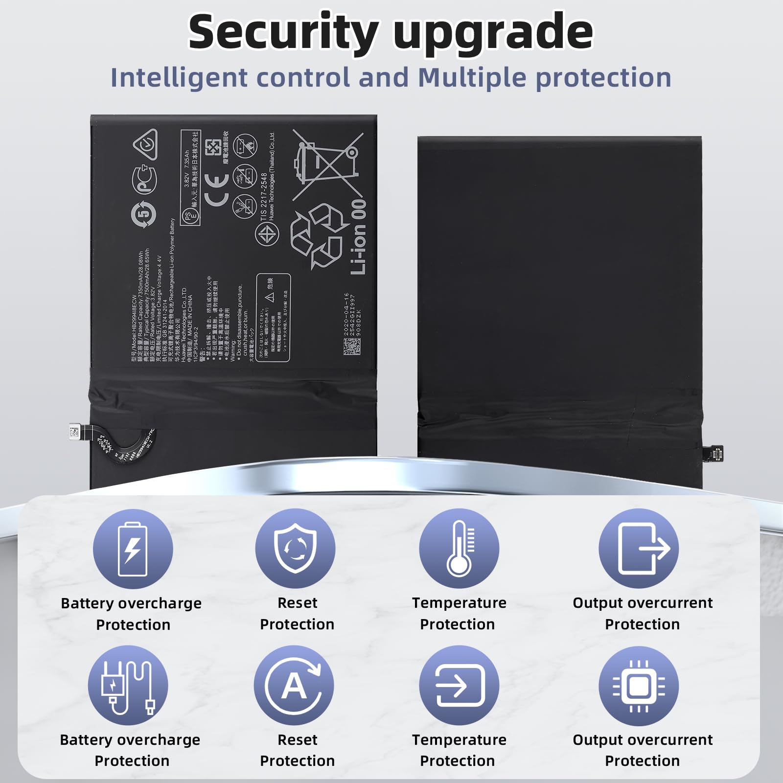 Batteria di ricambio compatibile con Huawei Mediapad M6 10.8/M5 Lite/ M5 Lite 10.1/M5 10/M5 10/M5 10 Pro con kit di strumenti gratuito.
