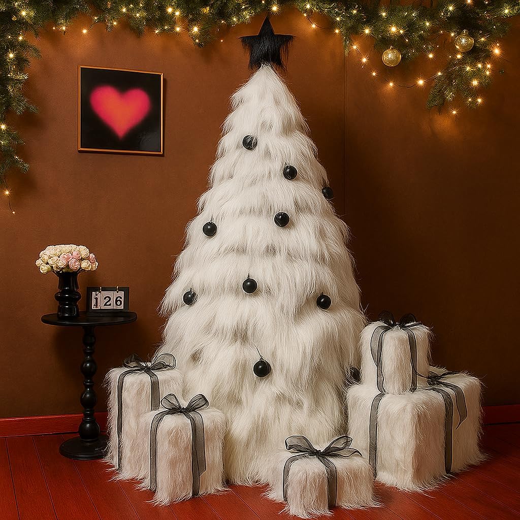 Faux Fur Fabric, 23.6x47.2inch Soft Fake Fur Material for Fluffy Fuzzy Home Decor Sewing, Halloween Christmas Crafts (White, 23.6x47.2 inch)
