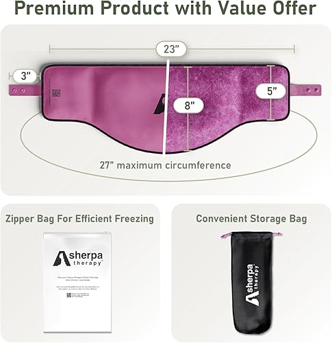 Miniatura 5 de Bolsa de hielo flexible para el cuello, bolsa de hielo de gel suave para aliviar el dolor, manos libres, recuperación cervical (8 x 23 pulgadas),