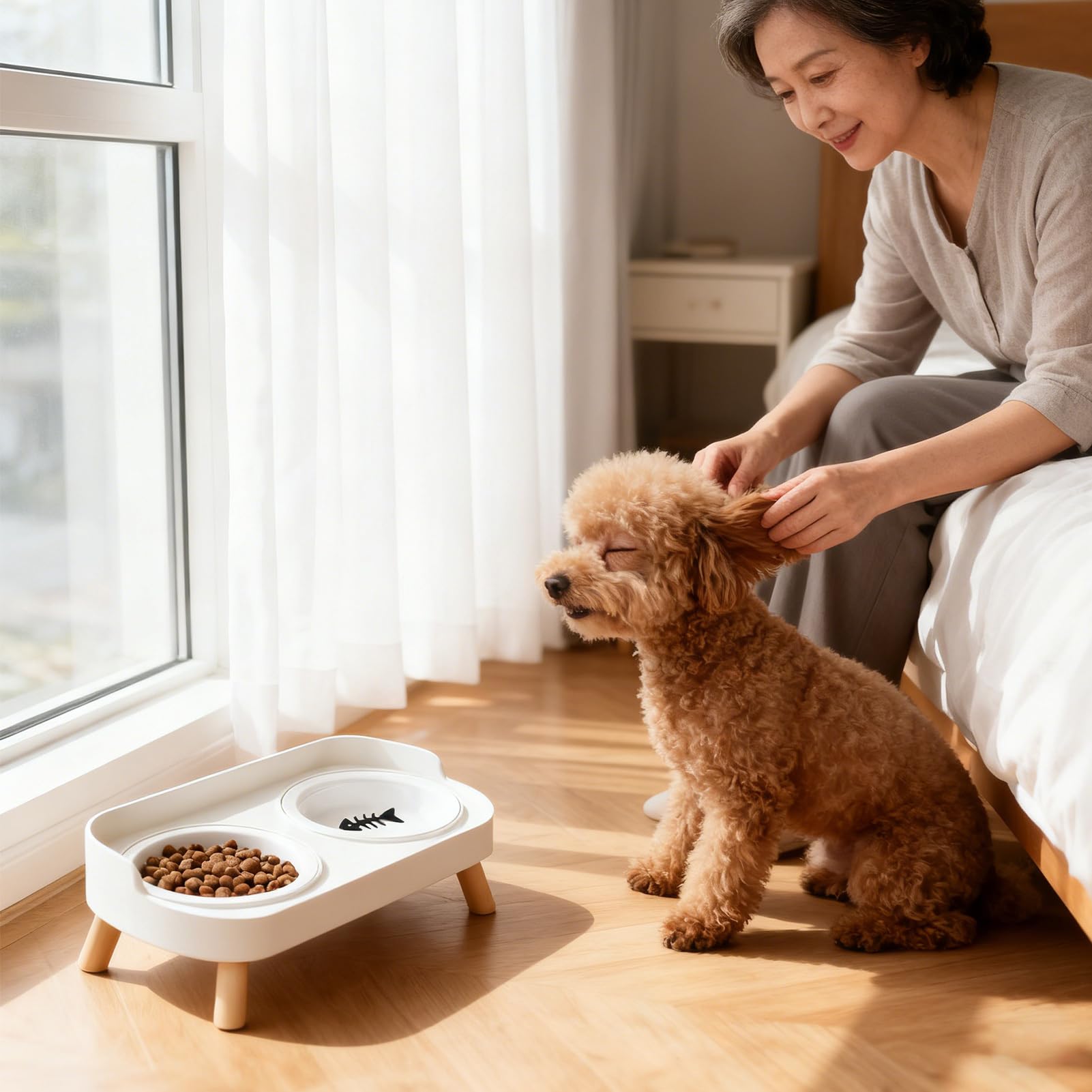 Ciotole Rialzate Per Gatti Mangiatoia In Ceramica Antigoccia | Elevata Per Acqua Di Cani E Ciotole Per Gatti Per Cuccioli Piccoli Animali Domestici Interno Esterno Casa Ufficio Giardino