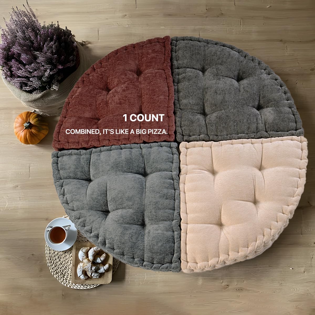 Amazon.com: TEXSTEAD Fan-Shaped Floor Cushion Corner Nook Floor