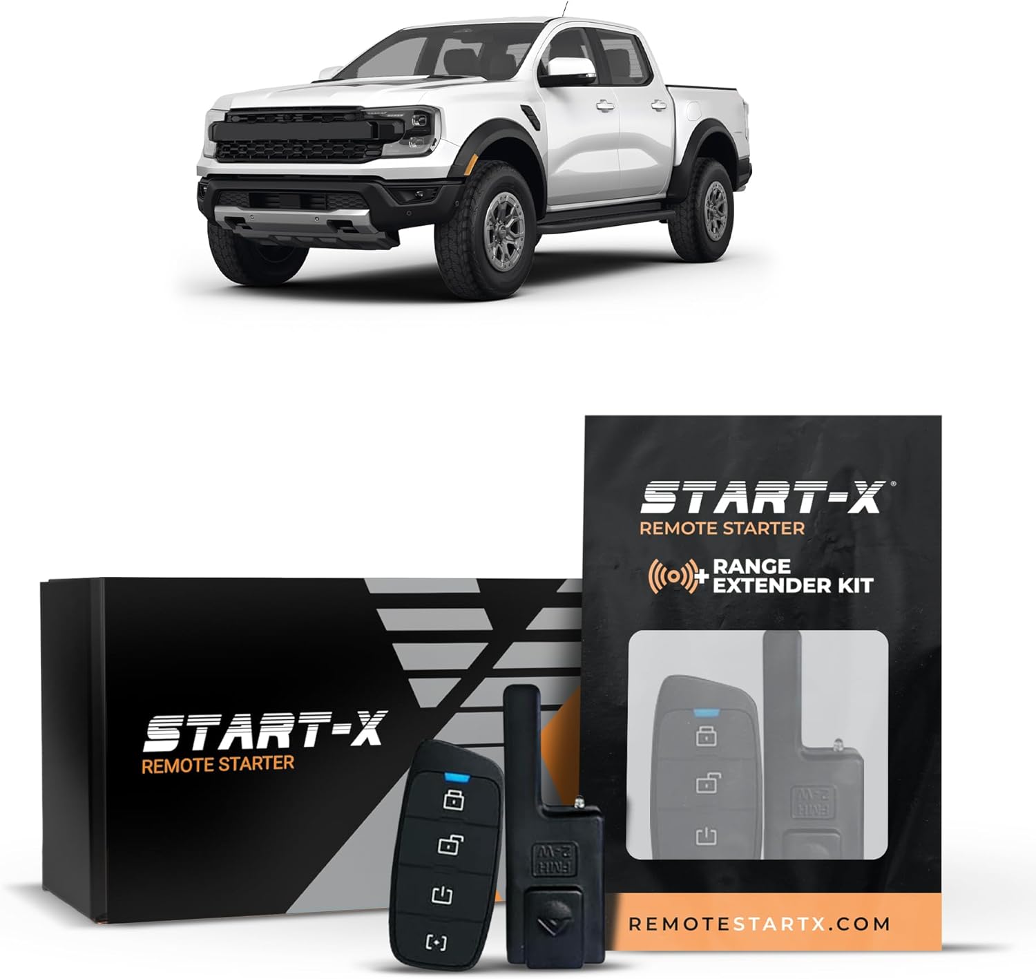 Start-X Remote Starter Kit + 3000ft 2 Way Range Extender for Ford Ranger (2024) Trucks with Push-to-Start or Key Ignition