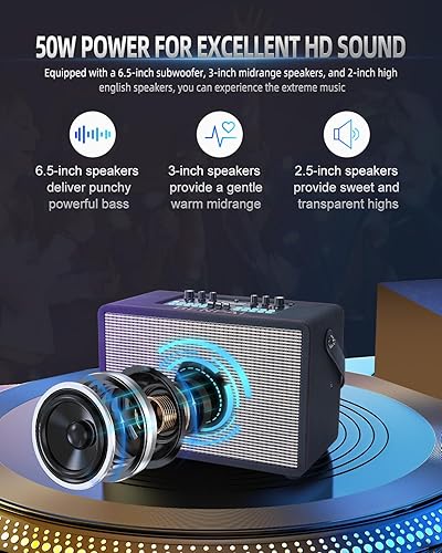 Miniatura 2 de Máquina de karaoke con dos micrófonos inalámbricos, altavoz Bluetooth portátil para el hogar, fiesta (K2)
