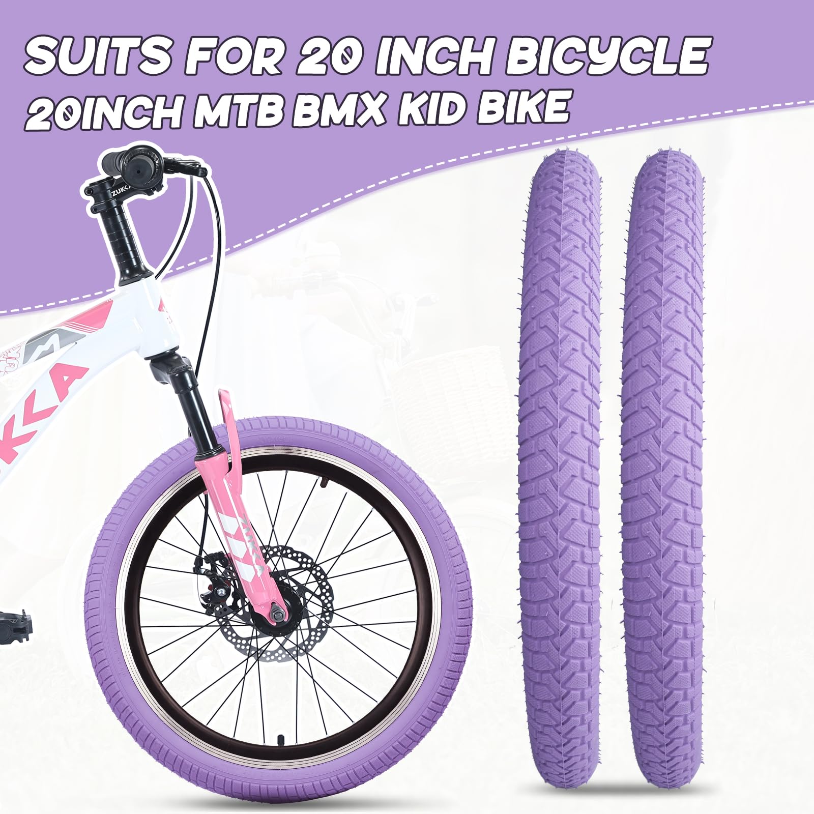Neumático de Bicicleta 20x2.125 Pulgadas, 30 TPI, para Mountain Bike/Bici Ciudad/BMX