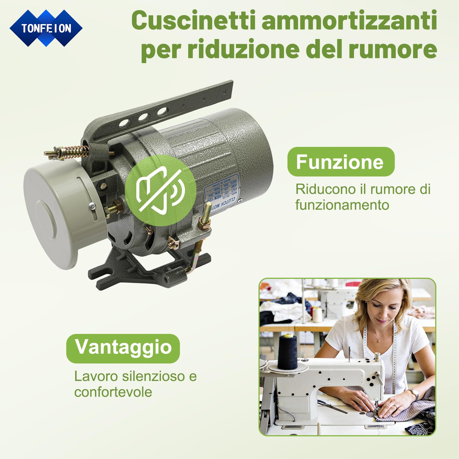 Motore frizione per macchina da cucire industriale, motore monofase 1/2HP 400 W 220 V, servomotore per macchina da cucire industriale, 2850 rpm
