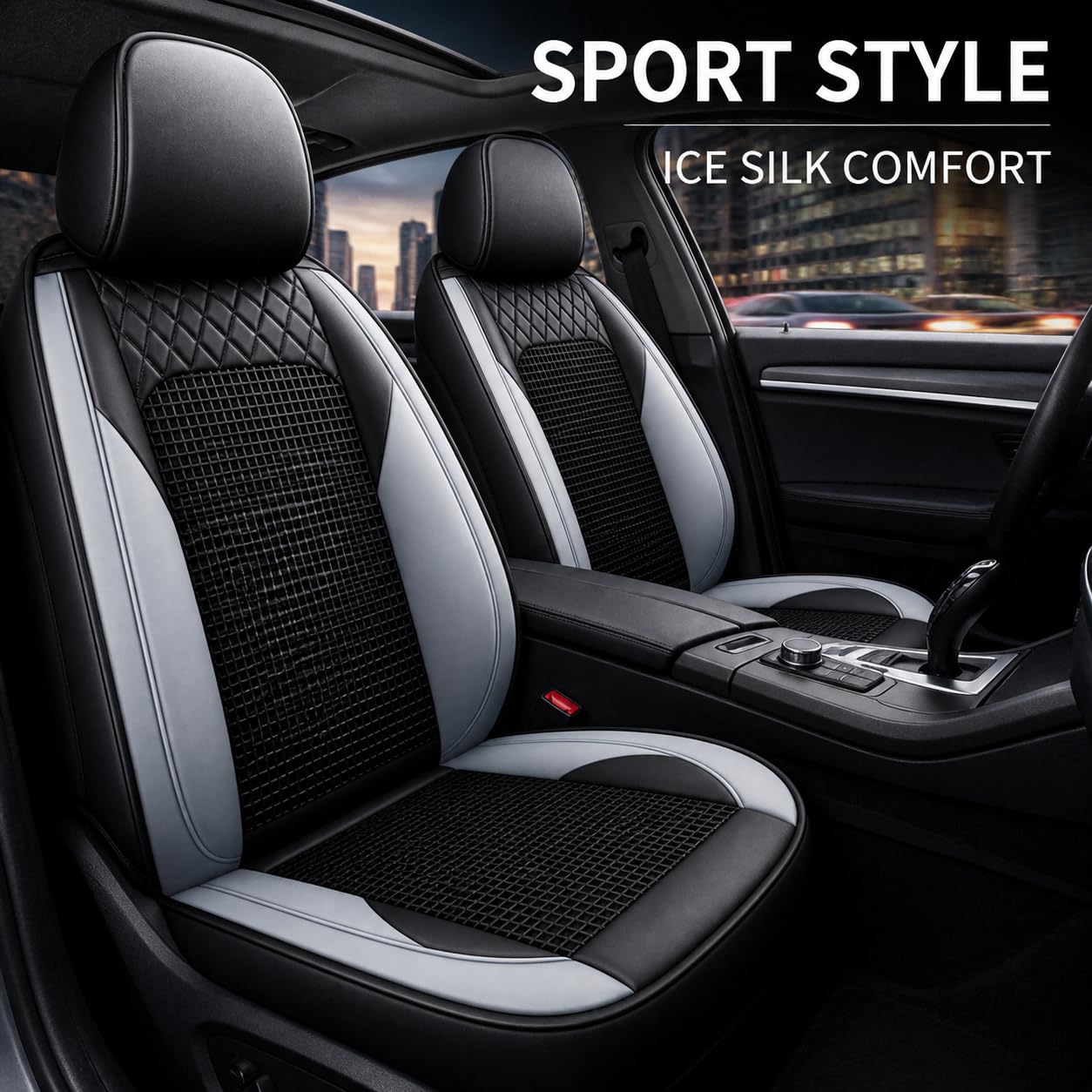 Fundas Asientos Coche 5 Plazas para Vauxhall Adam/Calibra/Cascada/Monaro/Zafira C Tourer/Meriva, Transpirable Seda de Hielo Cuero Impermeable,Full Black - Deluxe