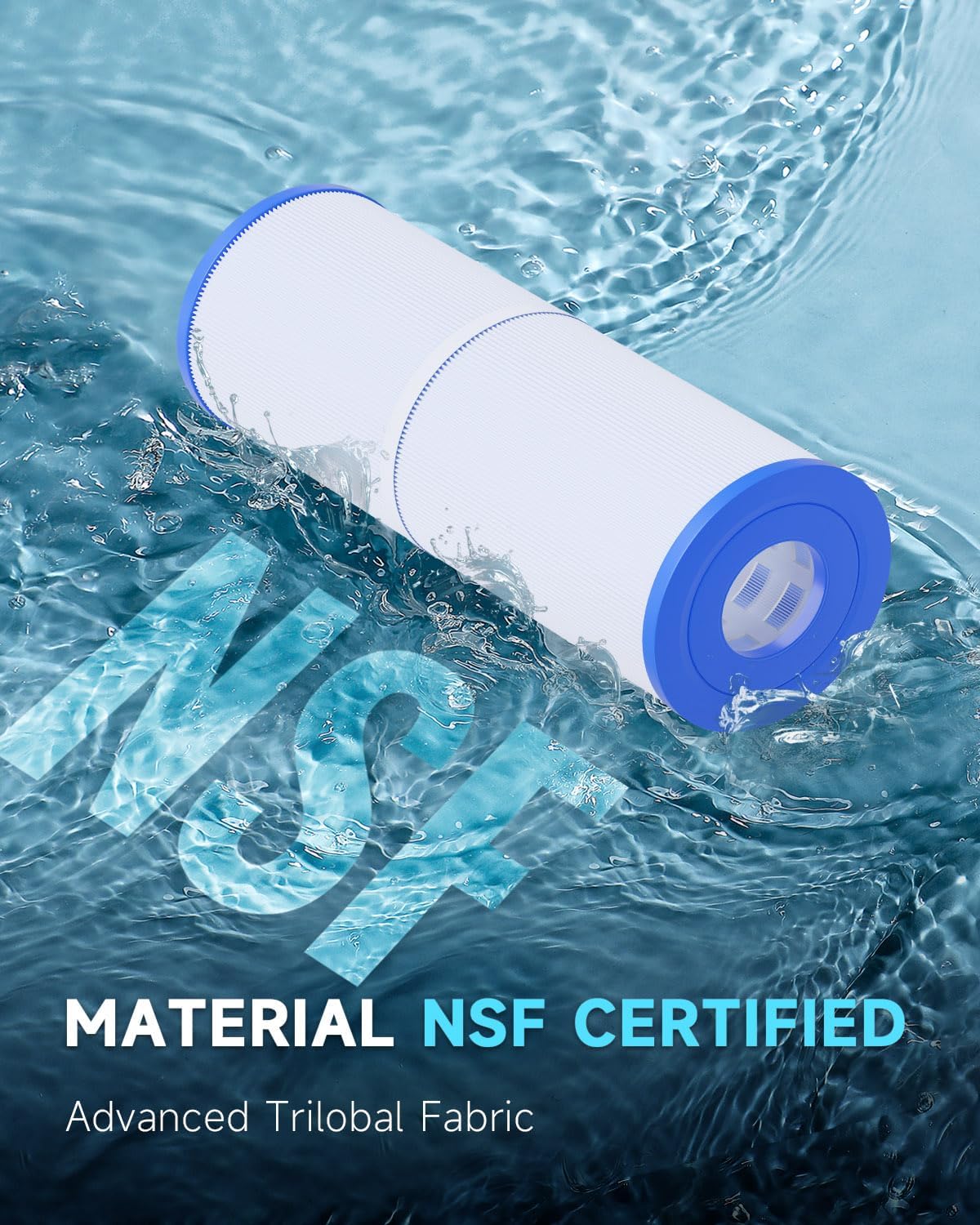 AQUALTRA Spa Filter Compatible with PRB25-IN, C-4326, FC-2375, FC-2370, 3005845, 17-2327, 100586, 33521, 25392, 817-2500, Guardian 413-106, 13 5/16" x 5" Drop in Hot Tub Filter 2 Pack