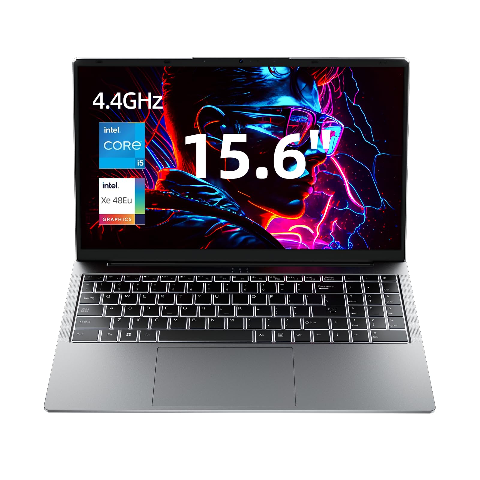 Jumper 15.6" PC Portatile, 12th i5-12450H(fino a 4.4GHz), 16GB DDR4 512GB NVME SSD, Gaming Computer portatile con schermo IPS FHD, Quattro altoparlanti stereo, USB3.2*3/BT5.1/62.7Wh, Dual Memory Slot