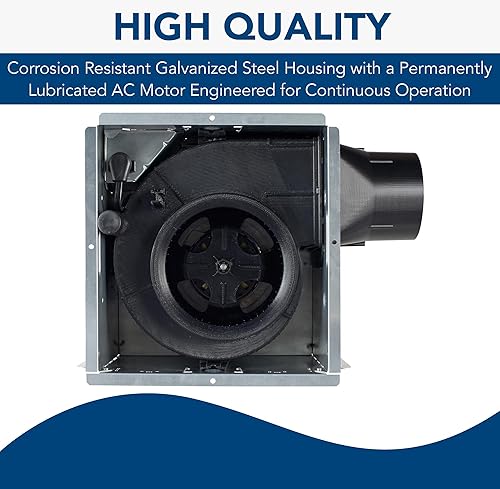 Miniatura 4 de Broan-NuTone A110 Broan Invent Series - Ventilador de escape de baño de una sola velocidad instalación lateral de sala de techo 30 Sones 110 CFM