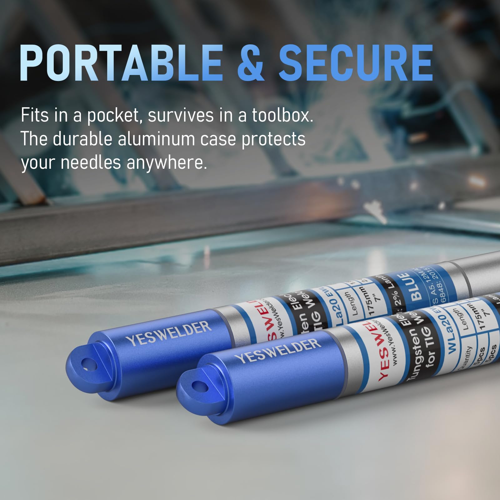 Electrodo de tungsteno de soldadura TIG 2% Lanthanated 5 unidades de 1/16 pulgadas y 5 unidades de 3/32 pulgadas por 7 pulgadas (azul, EWLa-2) YESWELDER | Paquete de 5 unidades de 0.08 pulgadas y 5 unidades de 0.08 pulgadas x 7 pulgadas, color azul WL20/E