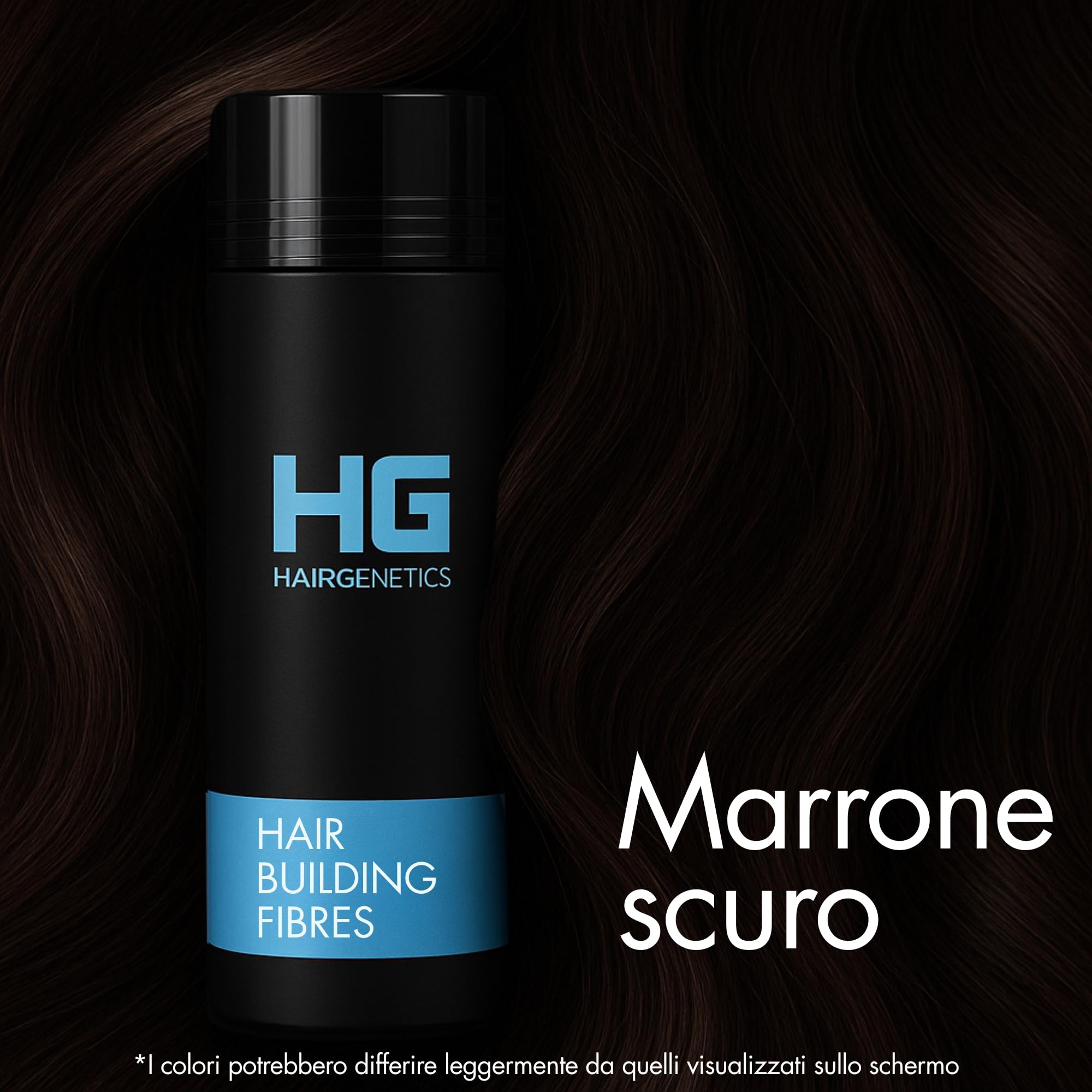 Hair Genetics Ricariche Di Fibre Capelli - Fibre cheratina per capelli per Uomini e Donne con Diradamento e Perdita - Hair Fiber Plus per Copertura Radici e Volume Naturale (50g, Marrone Scuro)