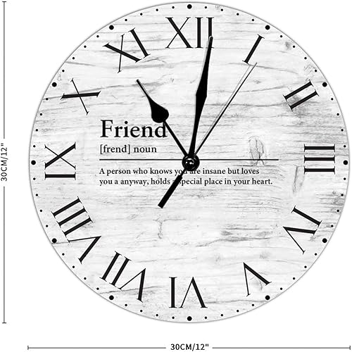 Miniatura 134 de Reloj de pared de PVC con definición de cuñado, reloj de pared redondo con citas espirituales, números romanos, tipografía, arte de pared, 8.8