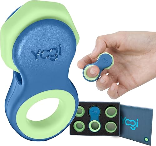 Miniatura 9 de Yogi Fidget Toy para adultos y niños – Juguete sensorial para aliviar el estrés con 5 anillos de silicona para los dedos – Silencioso Fidget