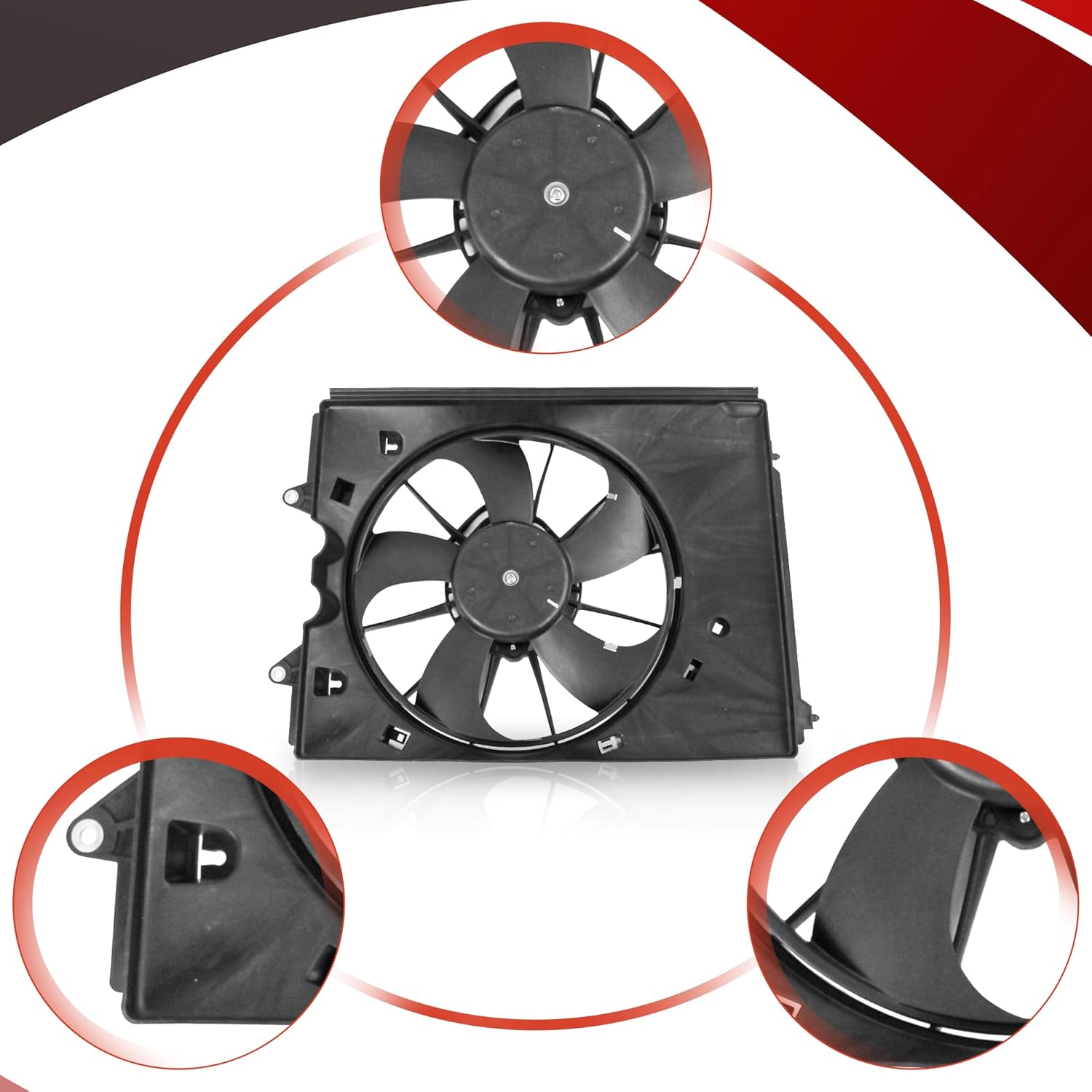 PartsFlow Engine Cooling Fan Assembly Left for 2014-2020 Acura MDX for 2016-2020 Honda Pilot/Ridgeline 601490