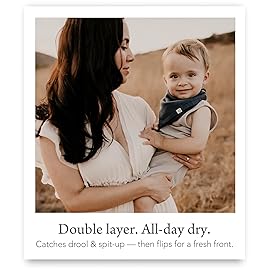 Kishu Baby Indi Organic Baby Bandana Bibs - Fairtrade 4-Way Reversible Drool Bibs for Boys & Girls - Unisex (Set of 5) (Terra Set)