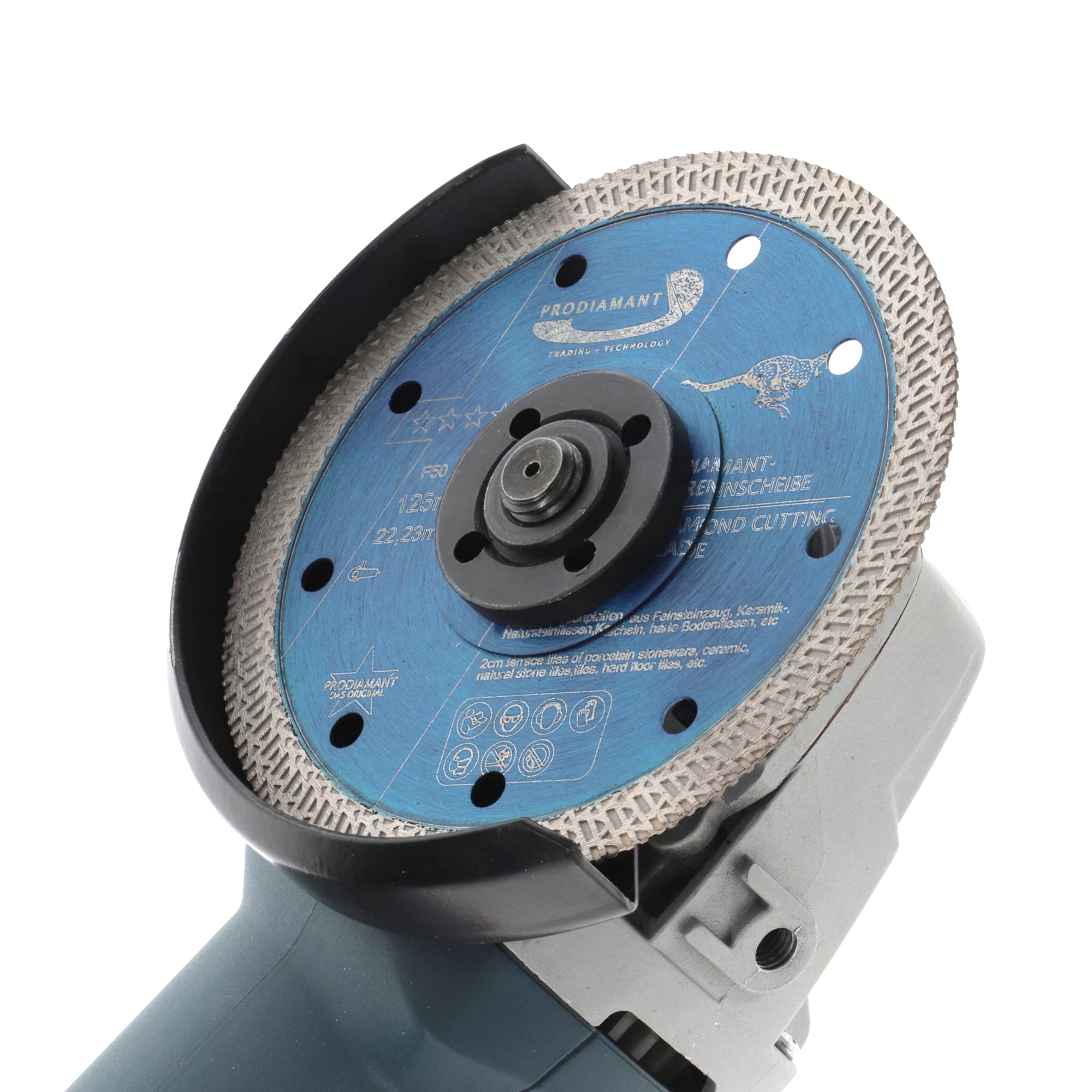 PRODIAMANT F50 Disco Diamantato Professionale 125 mm x 22,23 mm - gres porcellanato, ceramica, taglio a secco fino, taglio preciso senza scheggiature, ideale per smerigliatrice angolare
