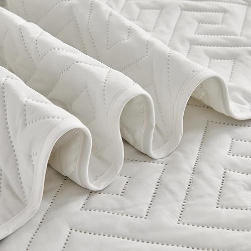 Miniatura 5 de Colchas extragrandes tamaño King de 128 x 120 pulgadas para cama extra grande y alta, tamaño California KingKing, edredón ligero y acolchado, 1