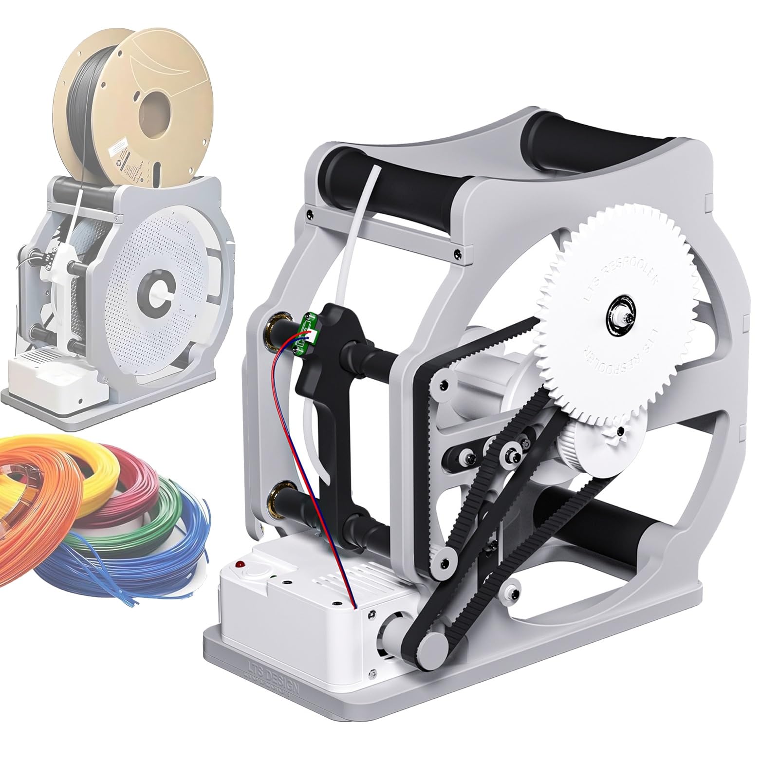 Elektrischer Filamentaufwickler für 3D-Druck, intelligente Start/Stopp-Funktion für sauberes Aufwickeln ohne Verwicklungen, effizientes Verwaltungswerkzeug