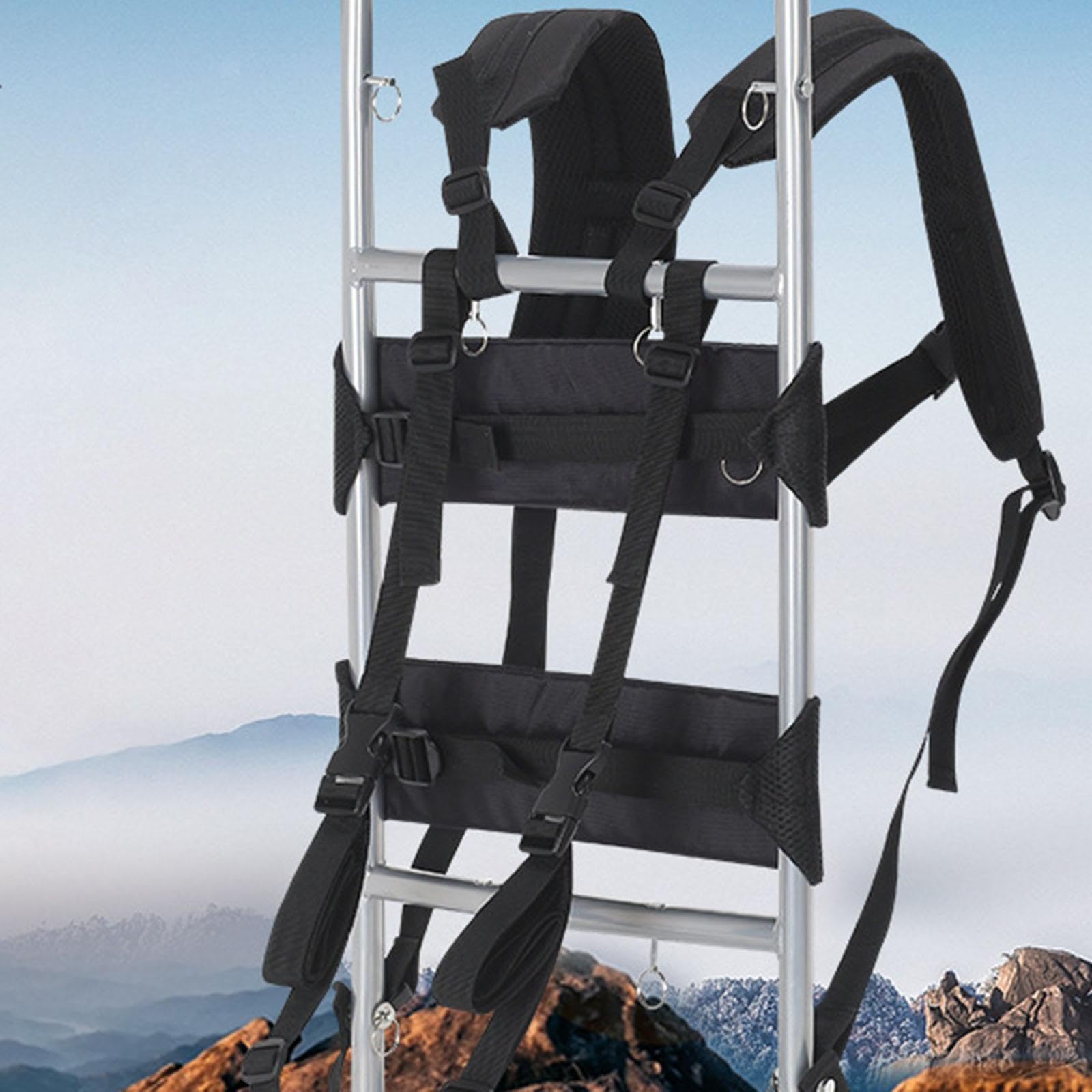 predolo Zaino Telaio per Trasporto Pesante, Supporto Portatile Robusto Pieghevole in Nylon Di Alluminio Leggero per L'escursionismo, Dotato Di Cinghie Pettorali, Cinture Spallacci, L