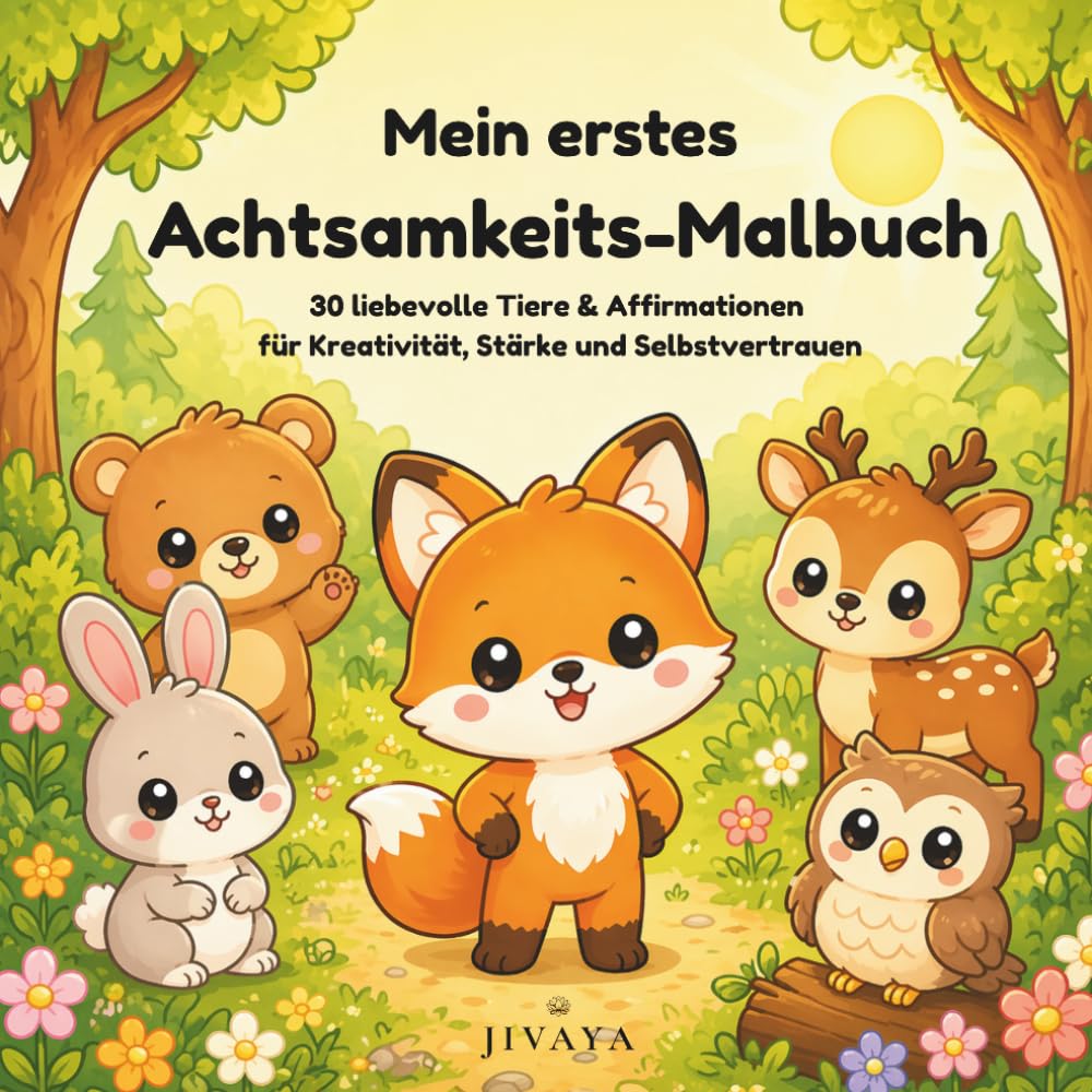 Mein erstes Achtsamkeits-Malbuch: 30 liebevolle Tiere & Affirmationen für Kreativität, Stärke und Selbstvertrauen