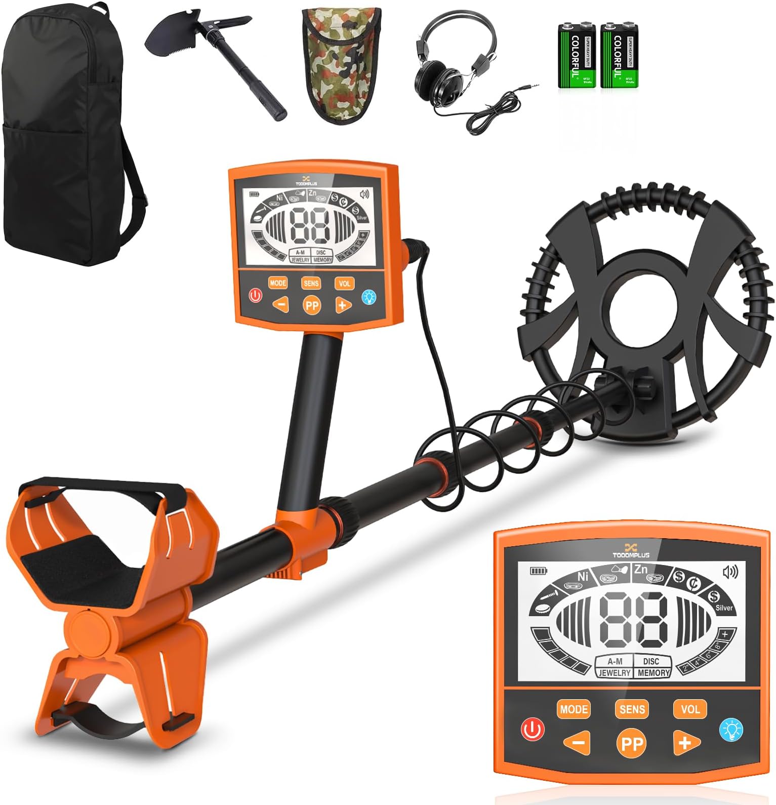 Metal Detector for Adults Waterproof, High Accuracy Gold Detector with LCD Display, Professional DSP Chip for Beach/Gold Hunting, 5 Modes Metal Detectors, Lightweight Design with Carry Bag