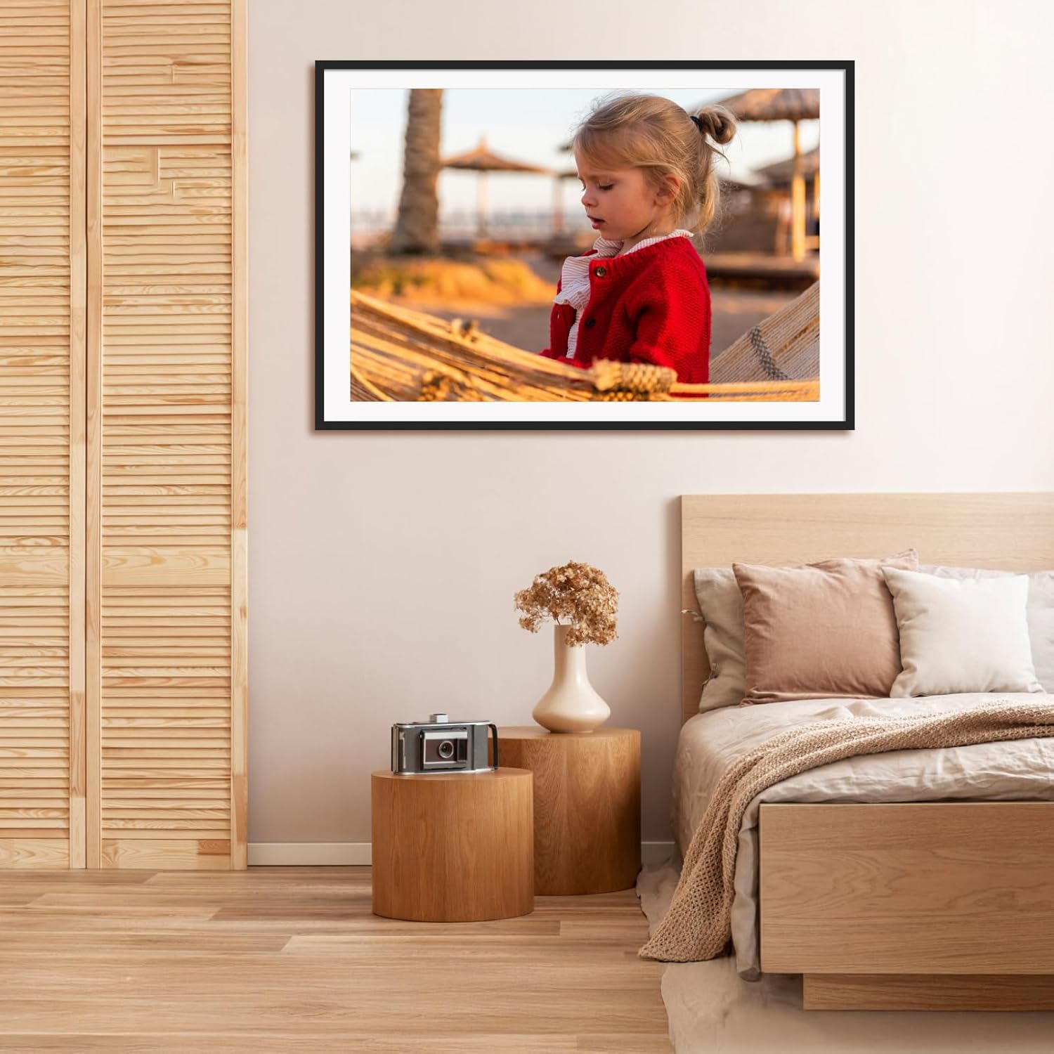 Hoikwo 27x40 Black Plastic Frame with Plastic Cover, Display Pictures 24x36 with Mat or 27x40 Without Mat, 1 Pack 27 by 40 Frame for Wall Hanging