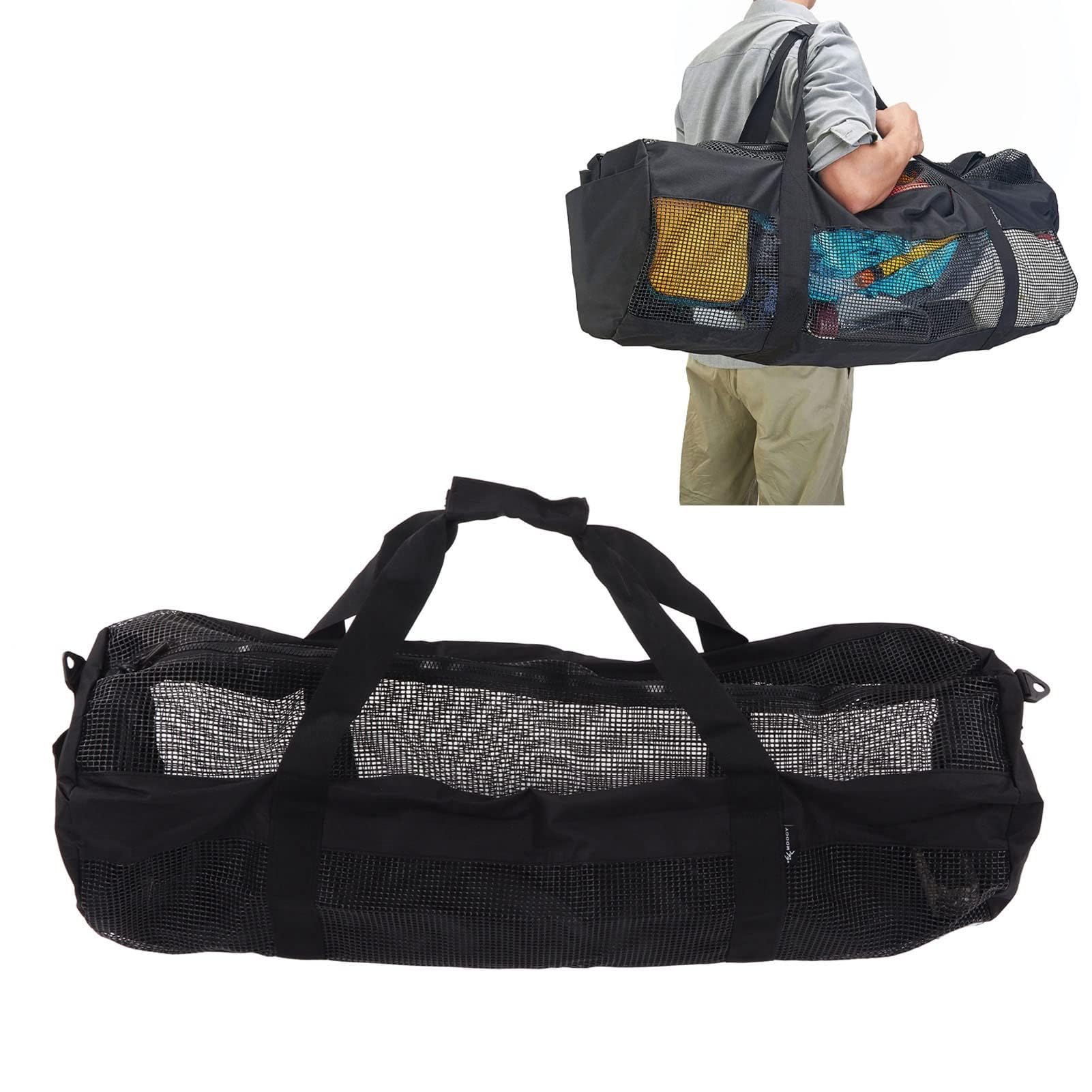 HERCHR Bolsa de Engranaje de Malla para Equipos de Snorkel, Equipos de Snorkel Extra Grandes transportando Bolsas de Transporte de Redes de Buceo.