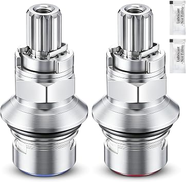 Enhon 2 Pack Ceramic Disc Cartridge Compatible with 910-9000, Compatible with Price Pfister Hot & Cold Ceramic Valve, For Use on Two Handle Faucets, 12 Point Broach