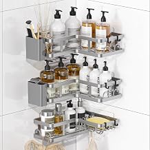 3 Pack Corner Shower Shelves, Rustproof Shower Organizer Caddy