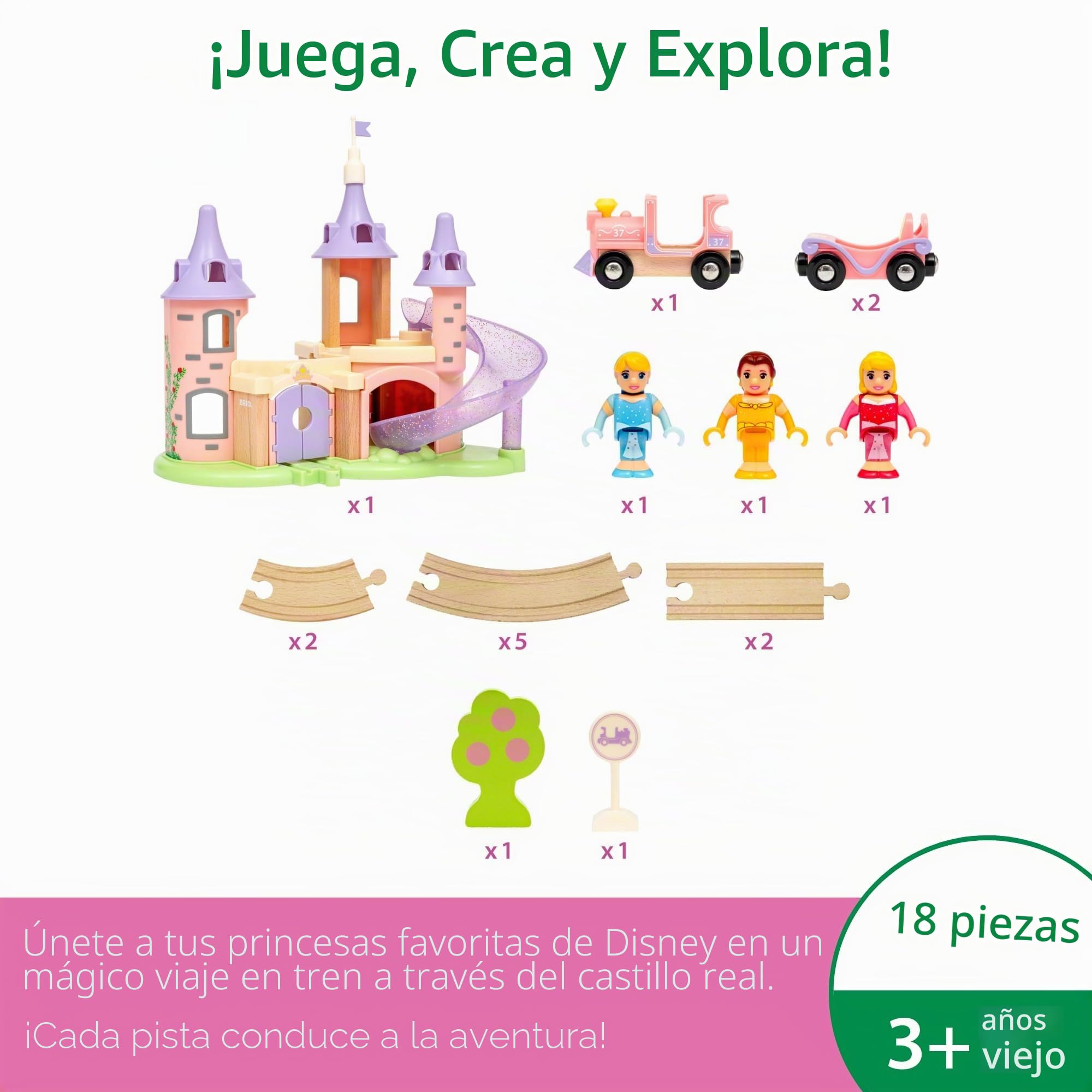 BRIO, Set de Castillo de Princesas Disney, Edad Recomendada 36 + Meses
