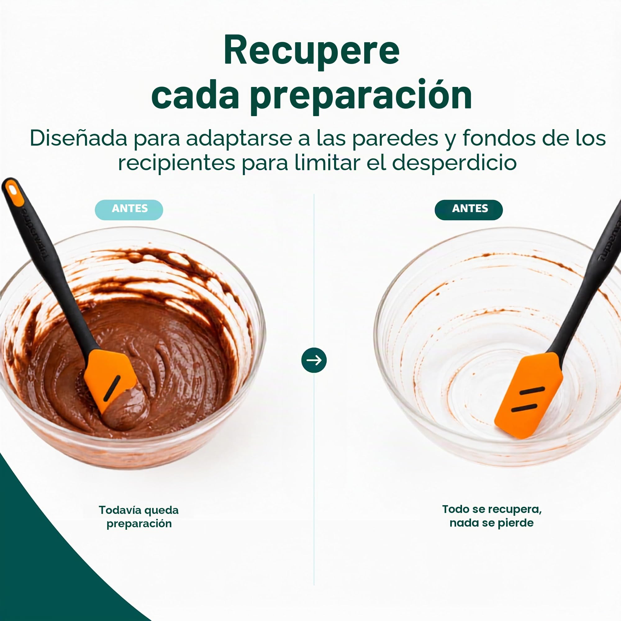 Tupperware D167 Top Rascador de ollas de silicona naranja grande de