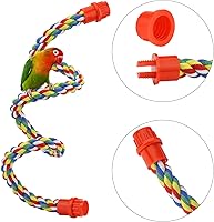 Vista 5 de Perchas de cuerda para pájaros para loros, cacatúas, periquitos, jaulas de periquitos, cómodos pájaros coloridos juguete de cuerda