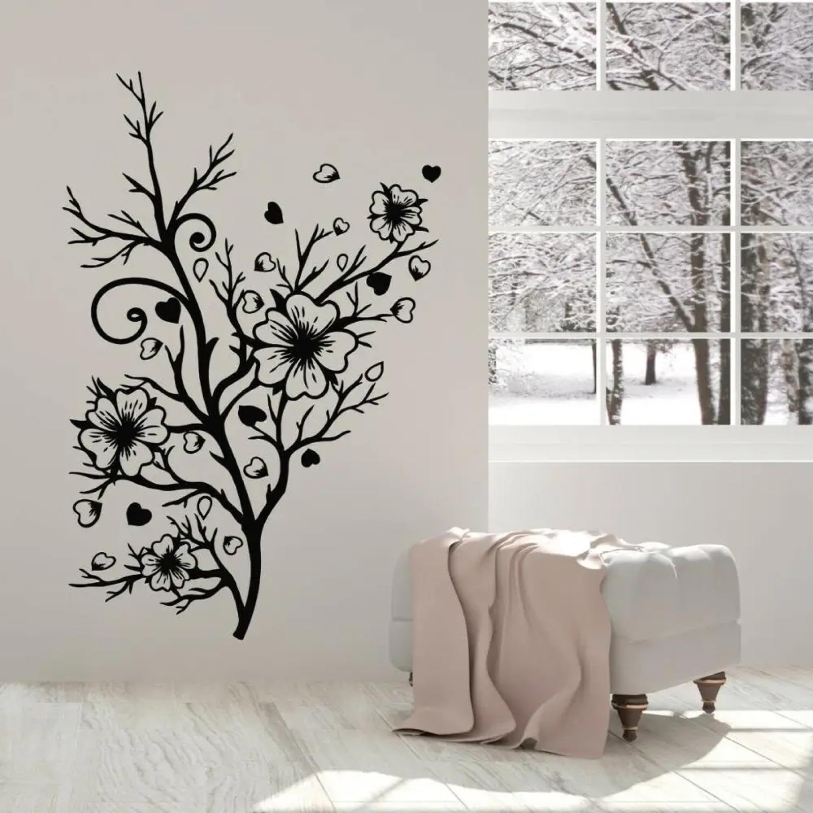 Vinilos de flores y arbustos para decoración de paredes de salones y casas